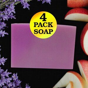 NEW Apple & Lavender scented handmade soap. Set of 4 bars.